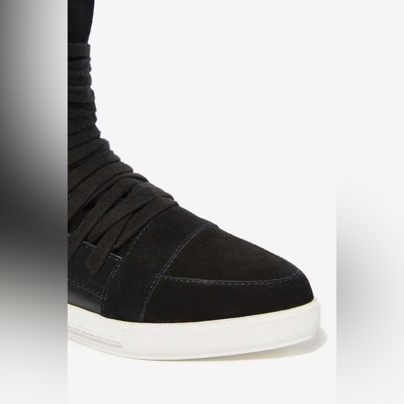 Jeffrey Campbell Enora Suede Leather Pointed Toe High Top Lace Up Sneaker Size 6 - Picture 3 of 12